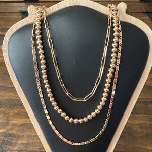 House of Harlow 1960 Gold Layered Necklace Set of 3